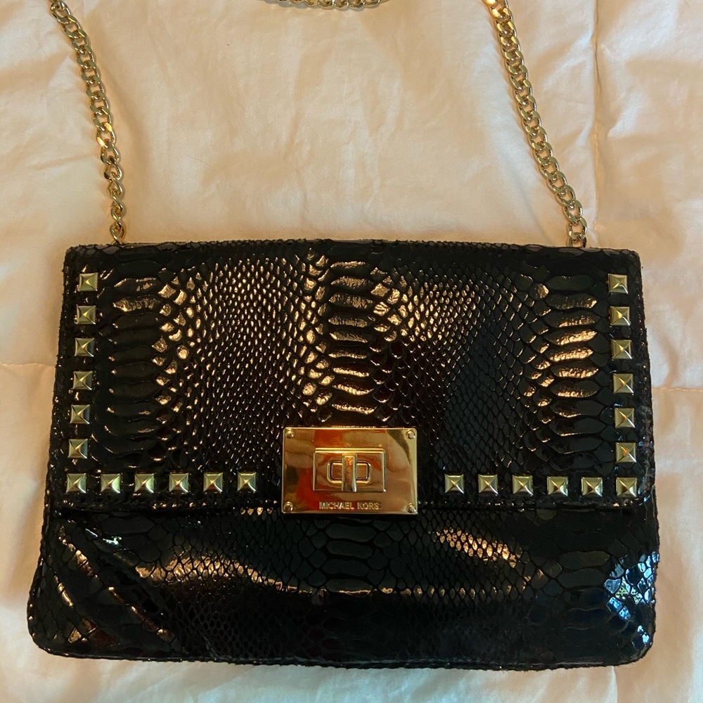 Black snakeskin Michael Kors bag